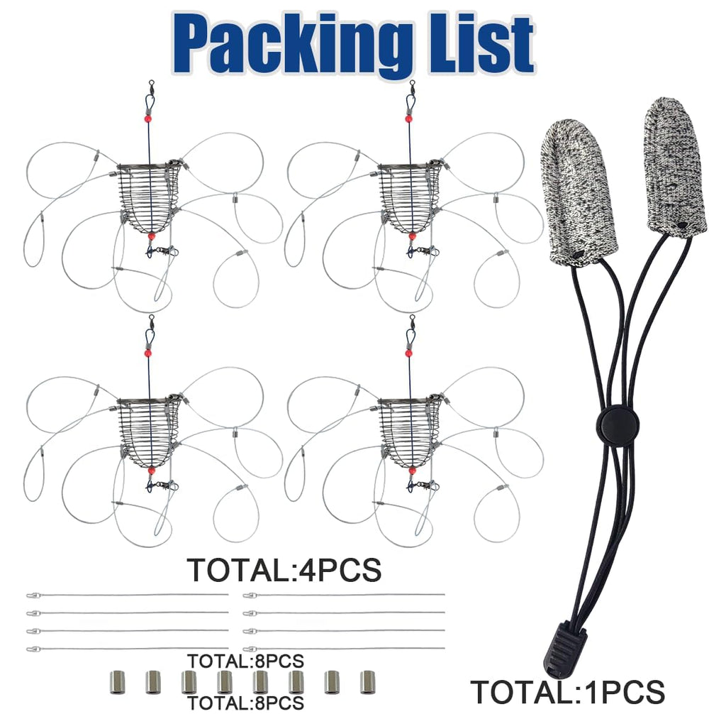 Non-slip finger covers included with crab snare