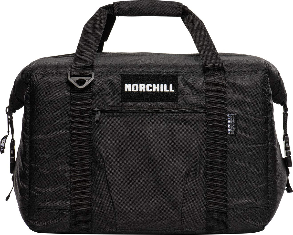 NorChill Voyager 48Can front view; rugged soft cooler for on-the-go use.