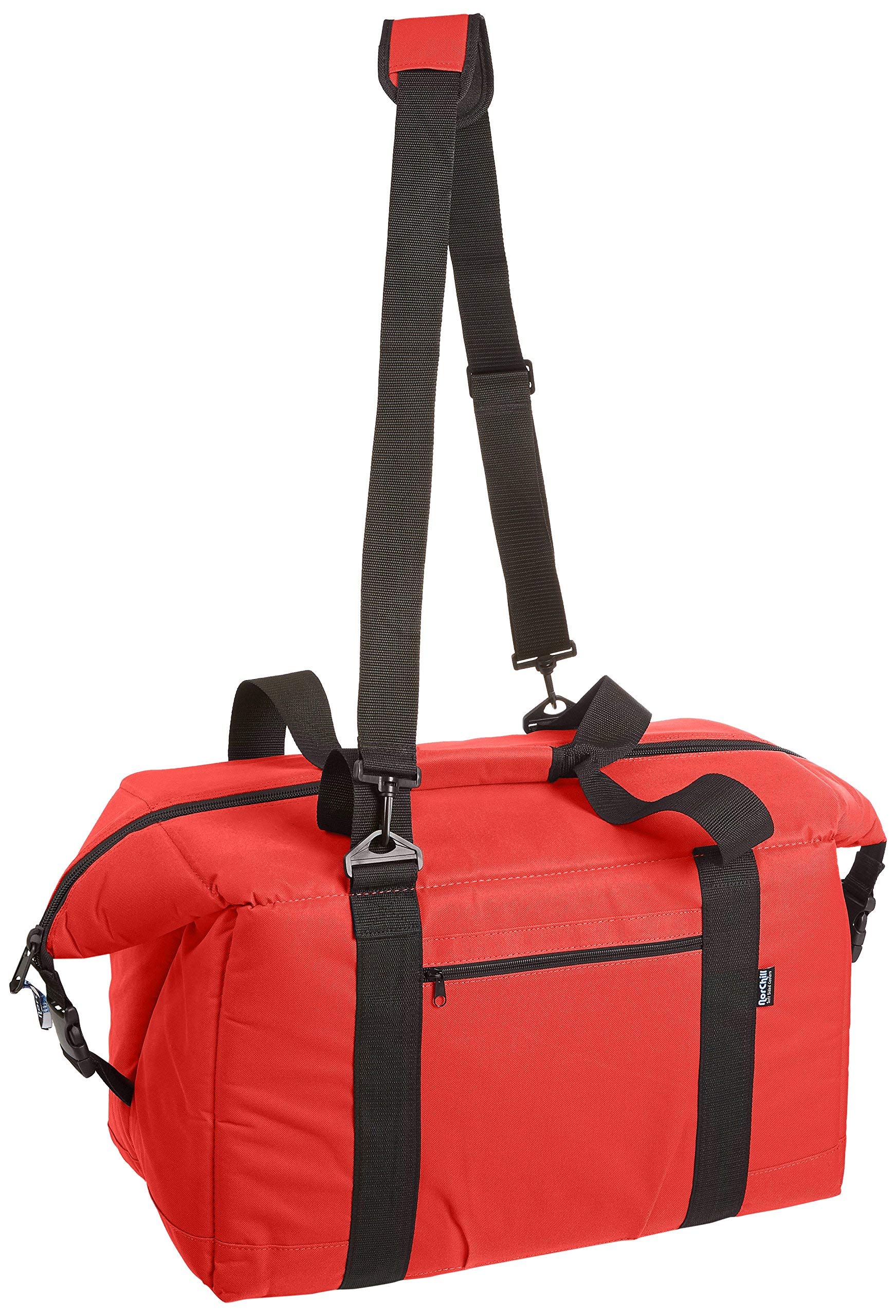 NorChill Voyager red cooler showcases 600 denier canvas shell built for stain and wear resistance.