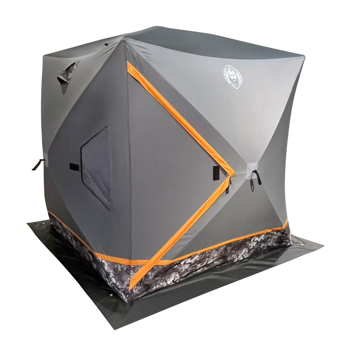 Nordic Legend HARDWATER Shanty 3-man exterior front view with wind-resistant design