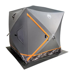 Nordic Legend HARDWATER Shanty 3-man exterior front view with wind-resistant design
