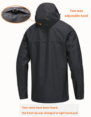 NORDIC OUTLAND rain jacket waterproof front zipper keeps rain out