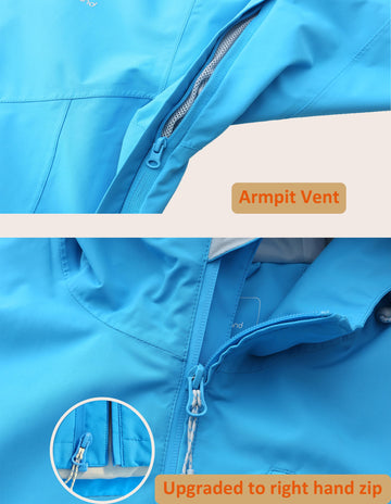NORDIC OUTLAND rain jacket waterproof zip-front detail prevents leaks during sudden downpours