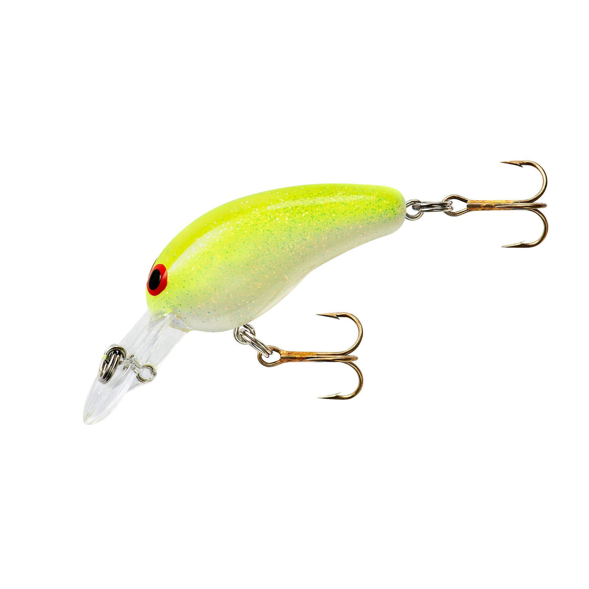 Norman Deep Tiny N White Chart crankbait front view for precise casting and visibility.