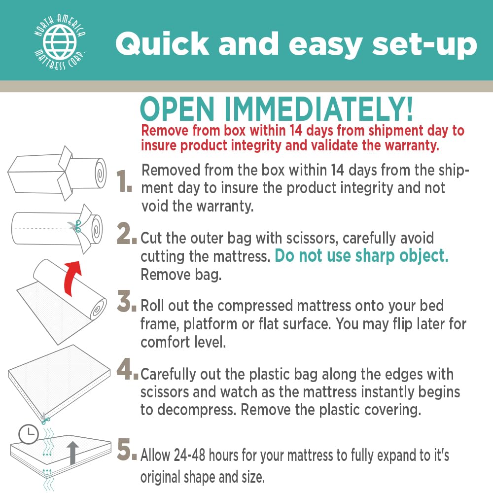 North American Mattress Trapper Bed 4inch built-in carrying handle eases transport.