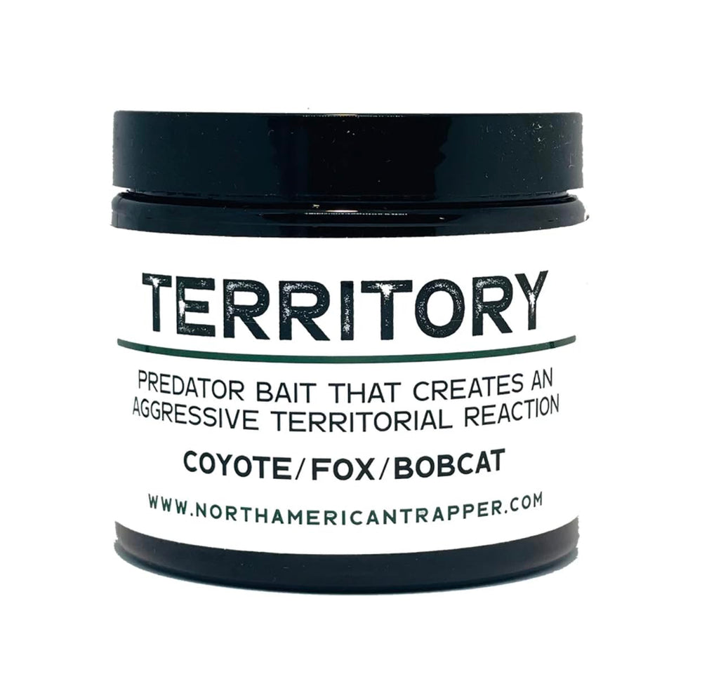 North American Trapper coyote paste bait territory—a potent lure for field trapping.