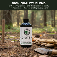 North American Trapper Coyote Plus label closeup confirms batch and oil blend details