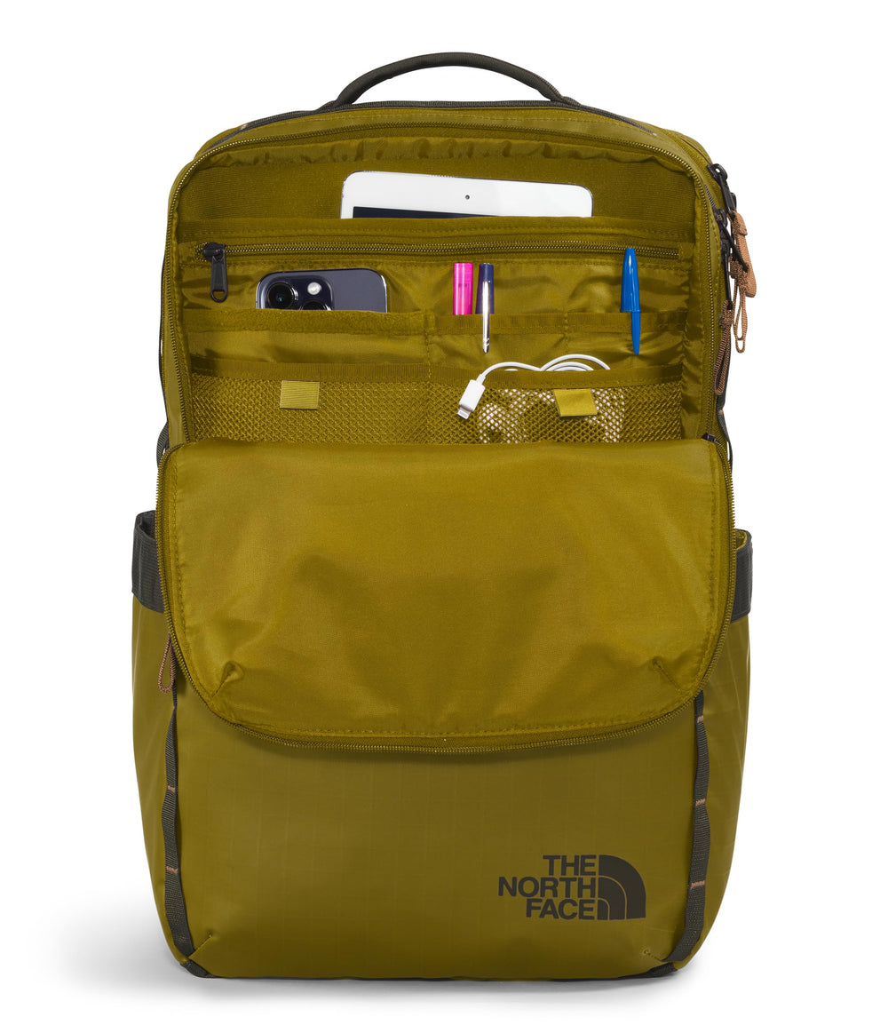 The North Face Base Camp Voyager Daypack worn on back demonstrates modern daily-use versatility for travel.