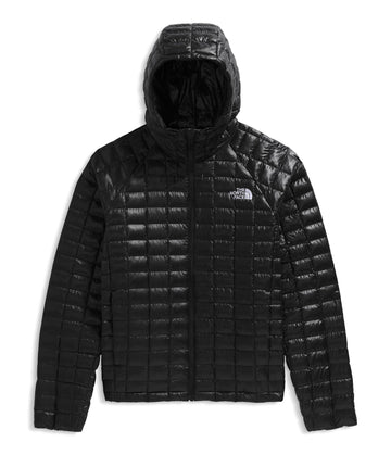 The North Face Thermoball Hooded Jacket displays logo embroidery detail.