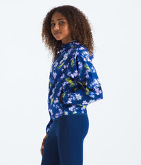 The North Face Girls' TNF Cyclone Wind Jacket back view highlights wind protection