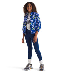 The North Face Girls' TNF Cyclone Wind Jacket zipper detail emphasizes smooth reverse-coil closure