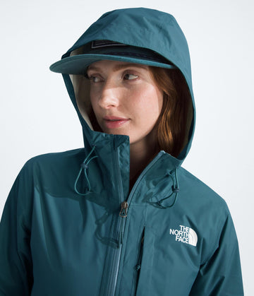 The North Face Alta Vista rain jacket chest pocket in use for secure storage.