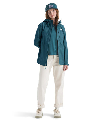The North Face Alta Vista rain jacket zipper area with secure, water-repellent closure.