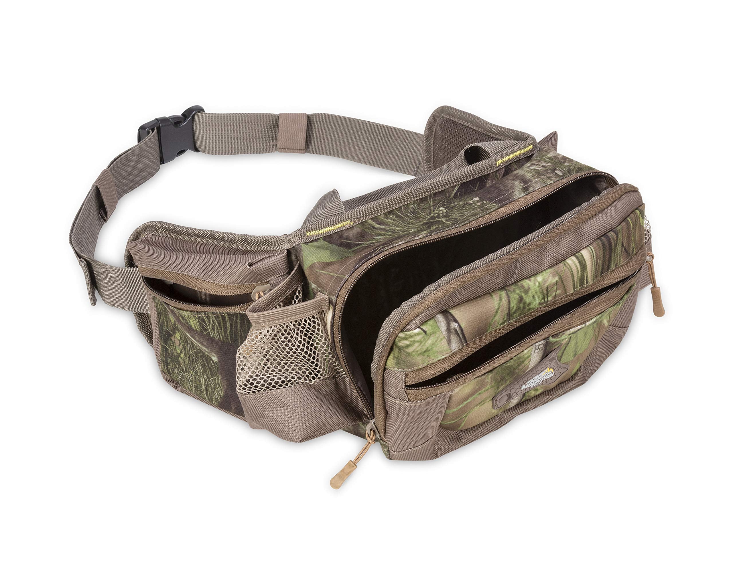 North Mountain Gear camouflage fanny pack adjustable waist strap provides a secure, comfortable fit.