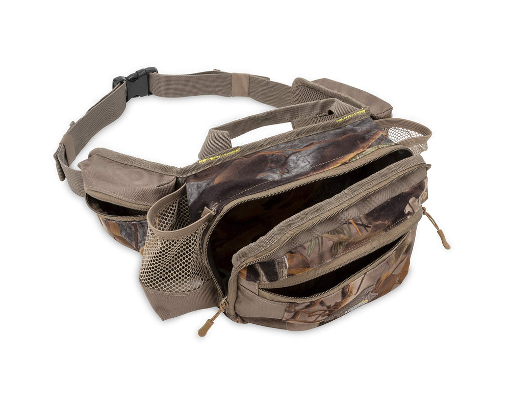 North Mountain Gear camouflage fanny pack padded back keeps you cool and dry.