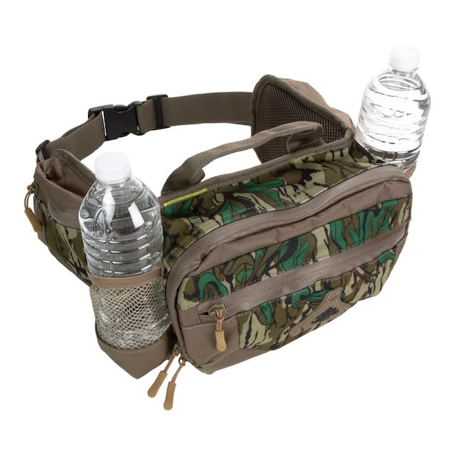 North Mountain Gear camouflage fanny pack side pockets for compact gear storage.