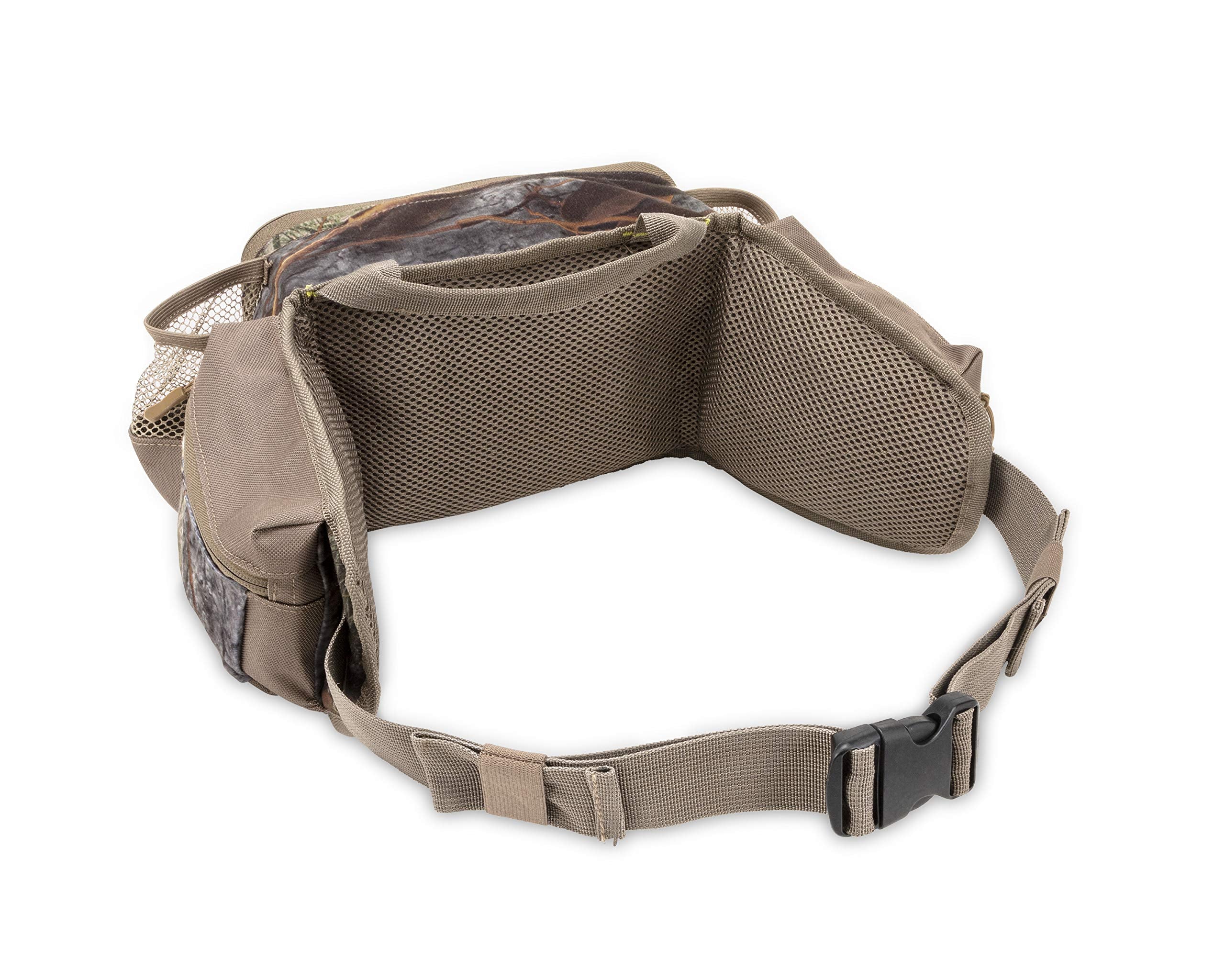 North Mountain Gear camouflage fanny pack weather-resistant fabric protects gear from rain and mud.