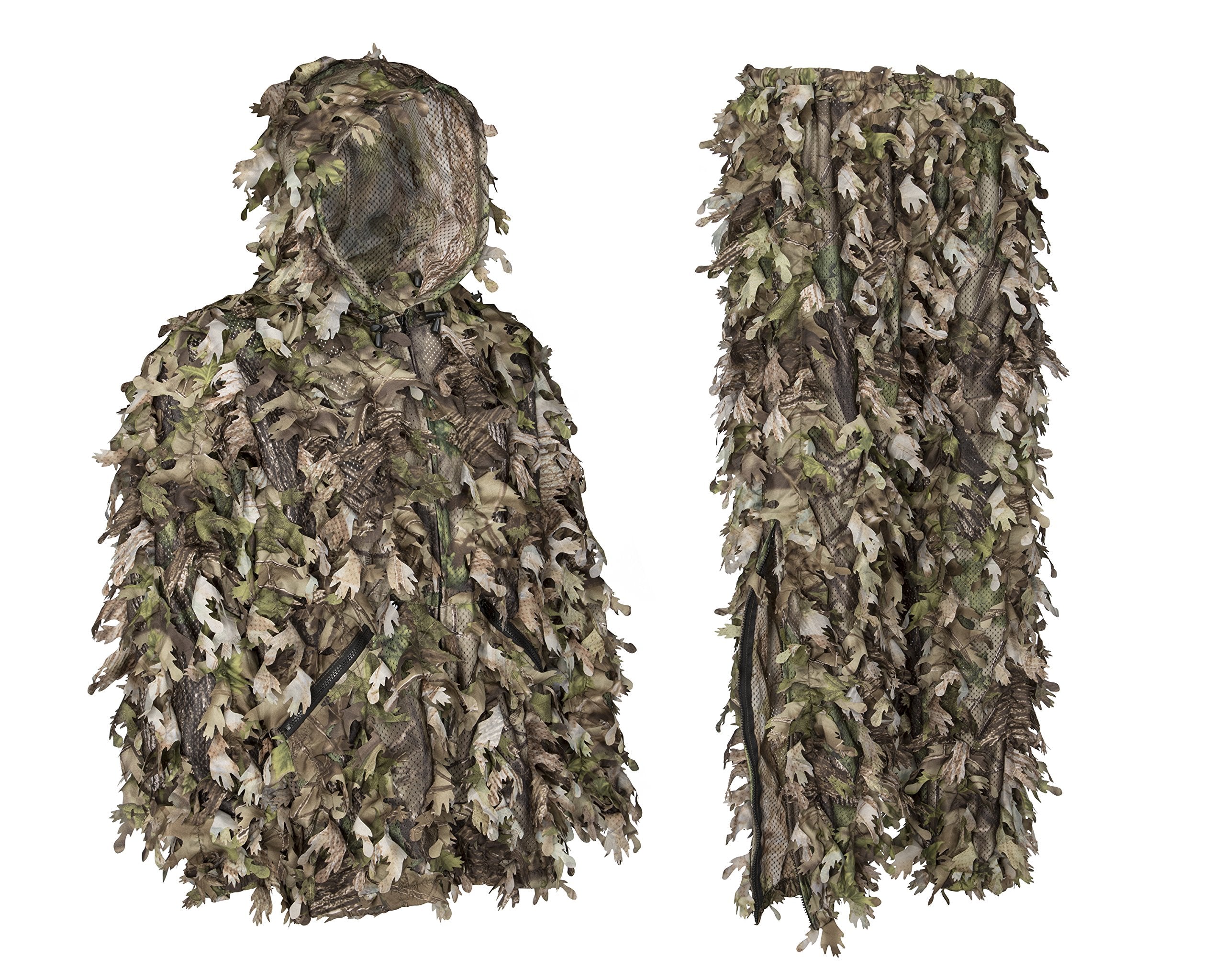 North Mountain Gear ghillie suit hooded jacket front view for stealth camouflage.