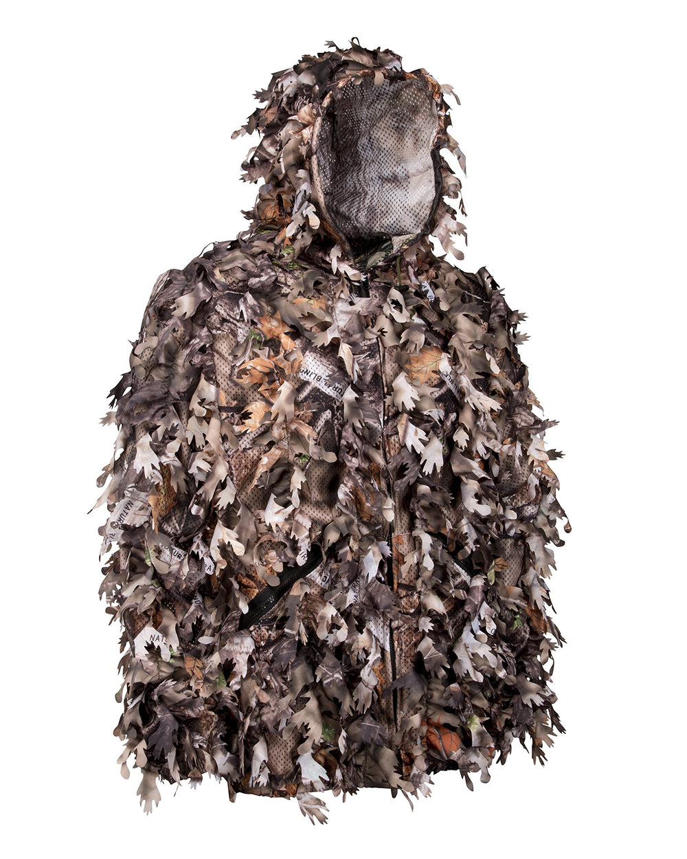 North Mountain Gear Ghillie Suit leaf detail shows 3D camouflage for better blending.