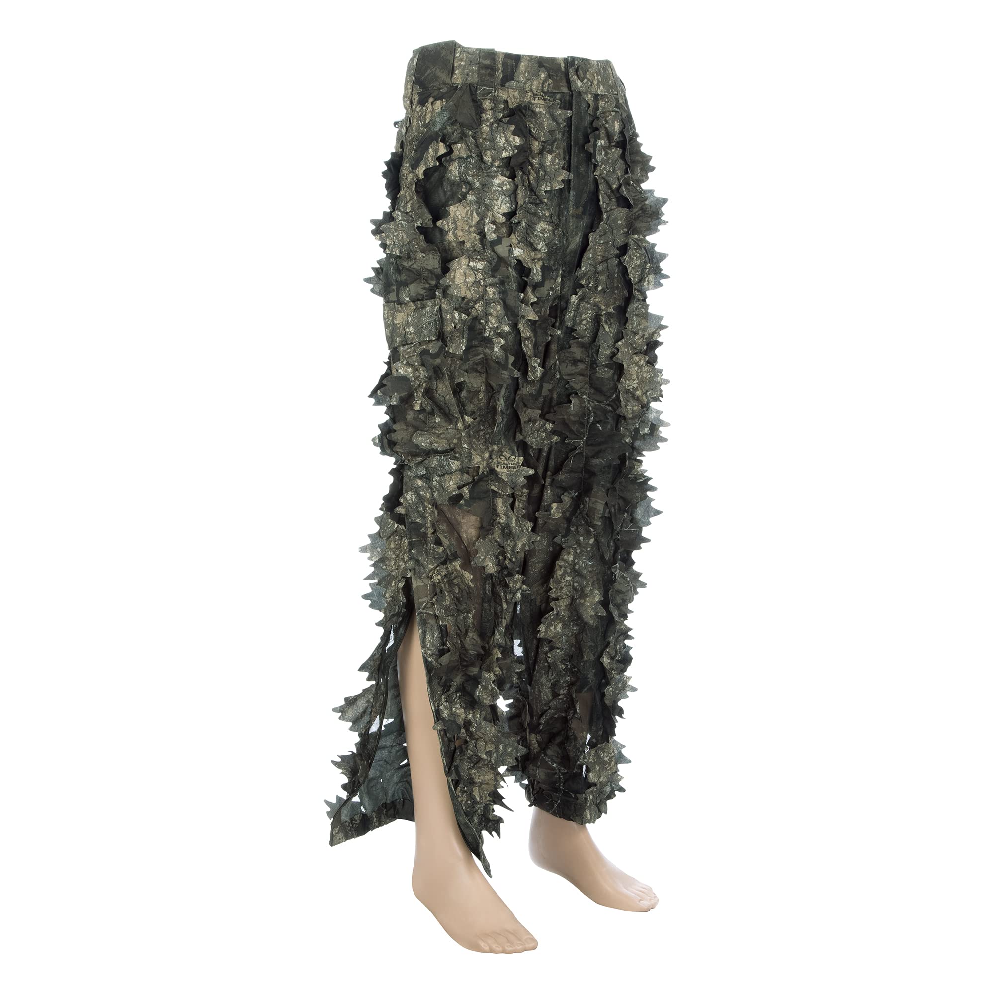 Realtree camouflage and self-adjusting waistband adapt to varied ground cover.