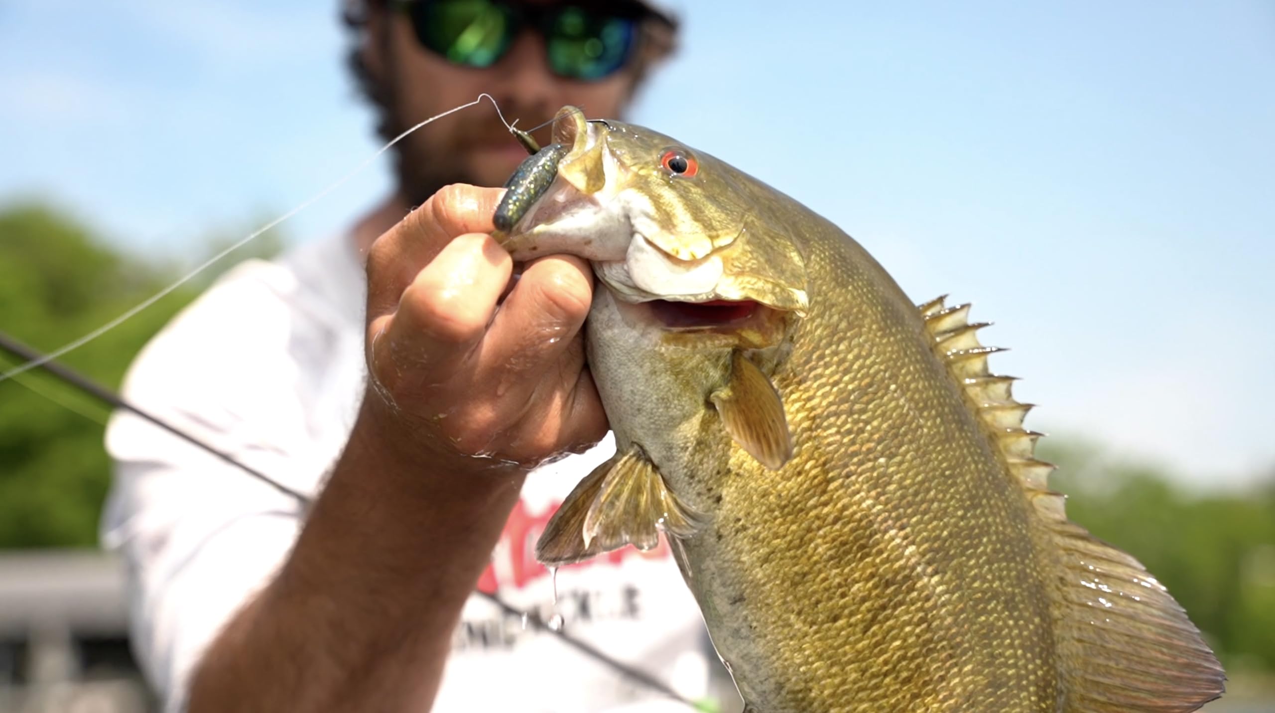 Northland Elite Weedless Wacky Jig in weed cover demonstrates weed guards' performance