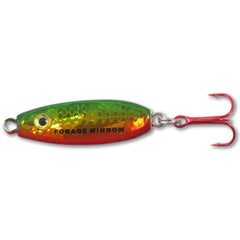 Northland Forage Minnow Spoon Golden Perch lure ready for ice fishing perch