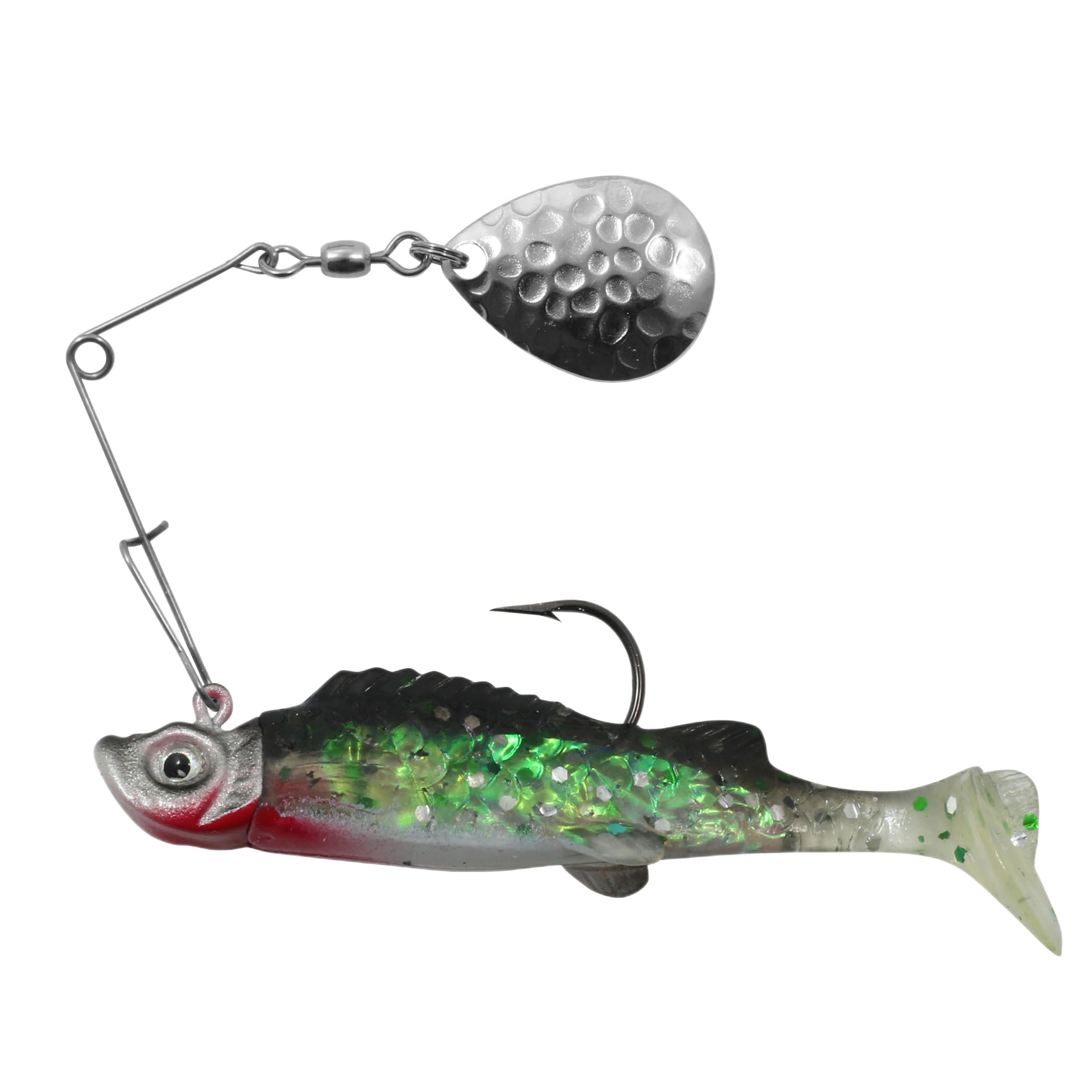 Northland Mimic Minnow Spin 1 8oz Silver Shiner Nickel shows lifelike holographic baitfish action to attract bass and walleye