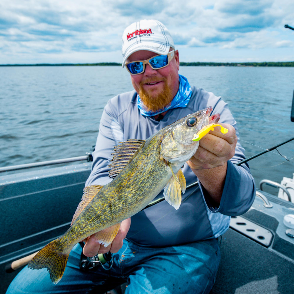 Northland Mimic Minnow swimbait jig-head design ensures secure hookups with larger walleye, bass, and pike.