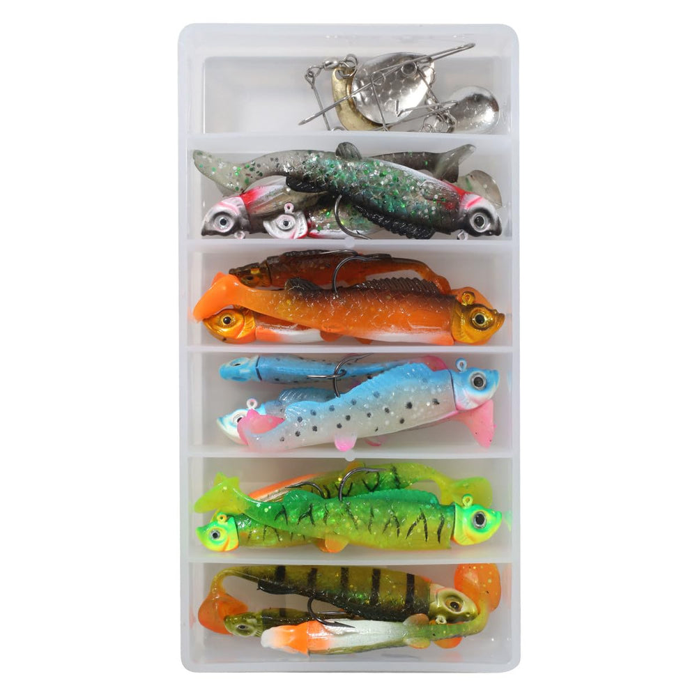 Northland Mimic Minnow swimbait paddle-tail action ready to trigger strikes in rippling waters.