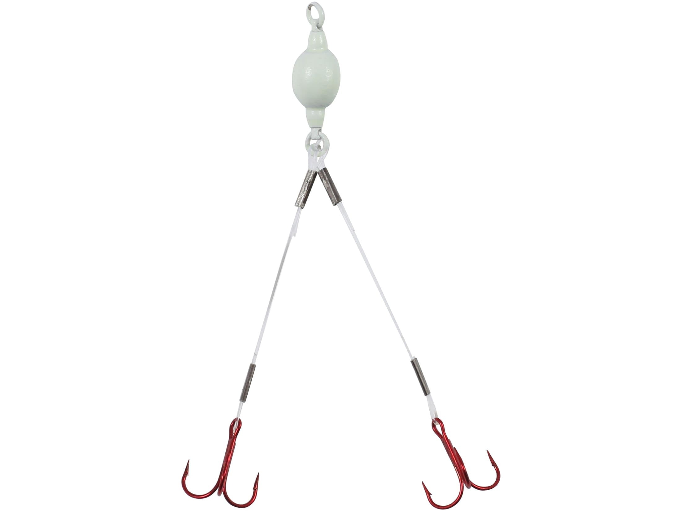 Northland Mini Predator Rig Mono Weighted #8 Glow White: versatile lure for panfish to predators.