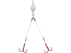 Northland Mini Predator Rig Mono Weighted #8 Glow White: versatile lure for panfish to predators.