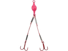 Northland Mini Predator Rig Wire Weighted 8 Glow Red, ideal for catching panfish or toothy predators.