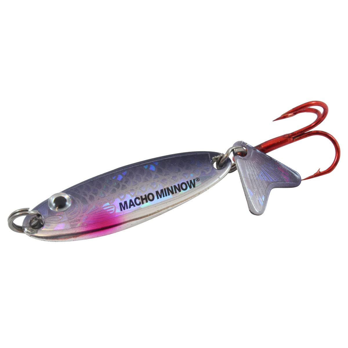 Northland MOM3-11 Macho Minnow Silver Shiner, front view highlights compact ice lure design