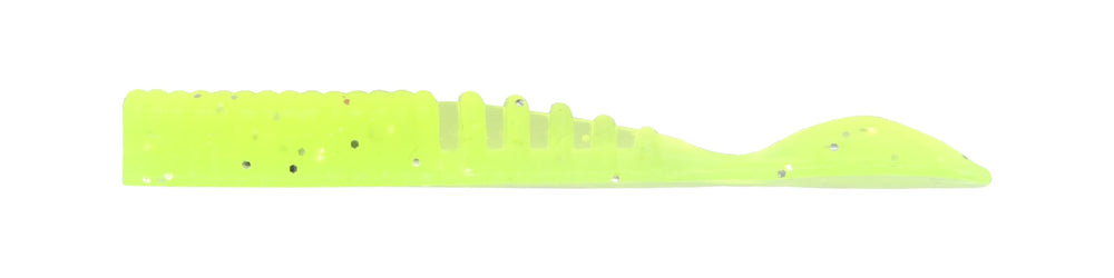 Northland Pan-Candy Crawler 1.75-inch worm in silver chartreuse displays lifelike action for panfish.