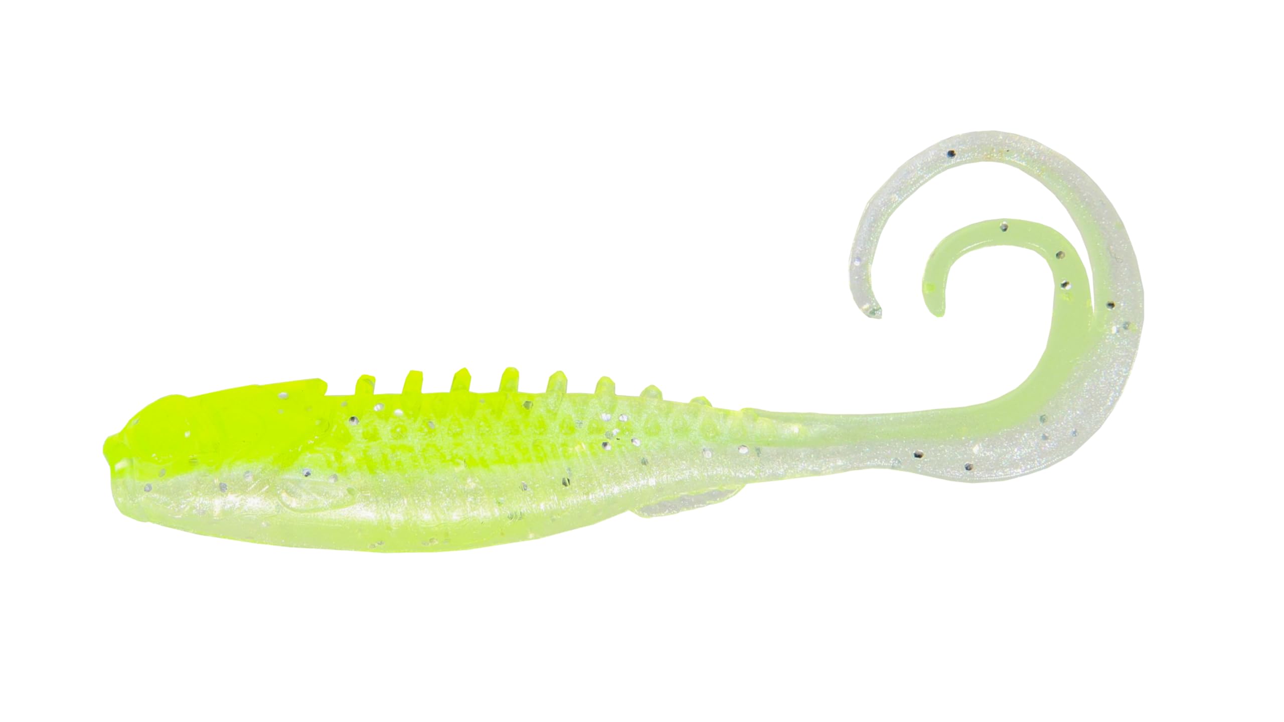 Northland Pan-Candy Grub 1.75in Chartreuse Shad attracts panfish with bright, lifelike action.