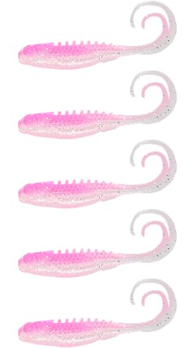 Northland Pan-Candy Grub pink-silver—ideal for slow retrieves in light currents.