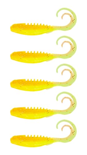 Northland Pan-Candy Grub Sunrise in action shows buoyant, durable lure for panfish