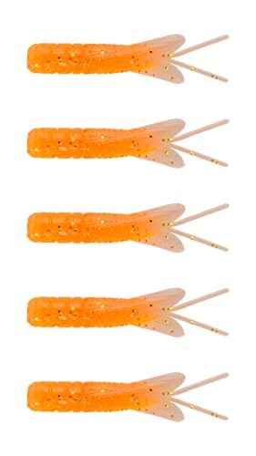 Northland Pan-Candy Larvae Bug 1.75-inch Grub Orange glider wings closeup showcasing versatile lure action.