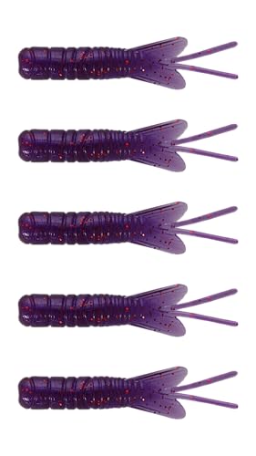 Northland Pan-Candy Larvae Bug 1.75-inch Grub Purple back view shows durable, buoyant TPE for repeated casts