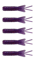 Northland Pan-Candy Larvae Bug 1.75-inch Grub Purple back view shows durable, buoyant TPE for repeated casts