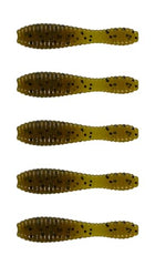 Northland Pan-Candy Leech 1.25-inch Green Pumpkin close-up highlighting buoyant, soft TPE lure
