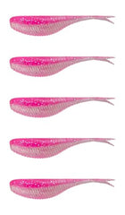 Northland Pan-Candy Minnow 2in Pink Silver side view shows buoyant soft texture for panfish lure