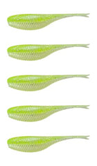 Northland Pan-Candy Minnow Chartreuse Shad close-up showing lifelike motion for panfish.