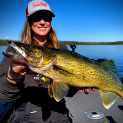 Northland Puppet Minnow with UV Firetiger color enhances visibility in low light.