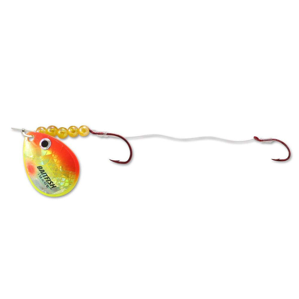 Northland Baitfish Spinner conveys strong vibration at moderate speeds.