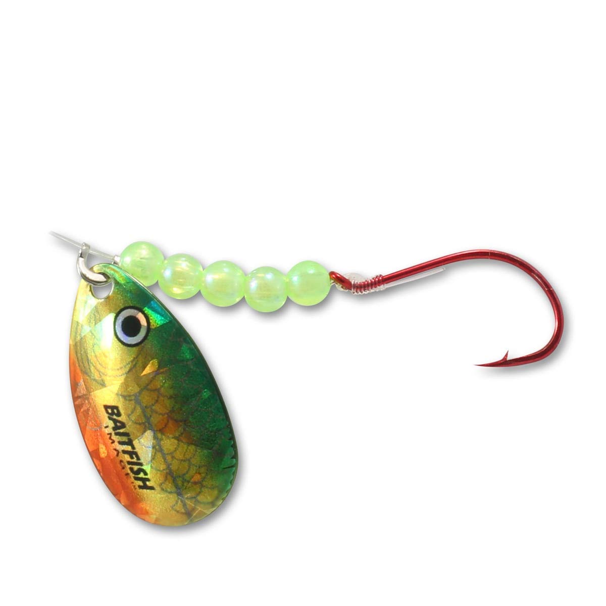 Northland Tackle Baitfish Spinner Rigs with 60in Snell and Gold Perch blade for strong flash.