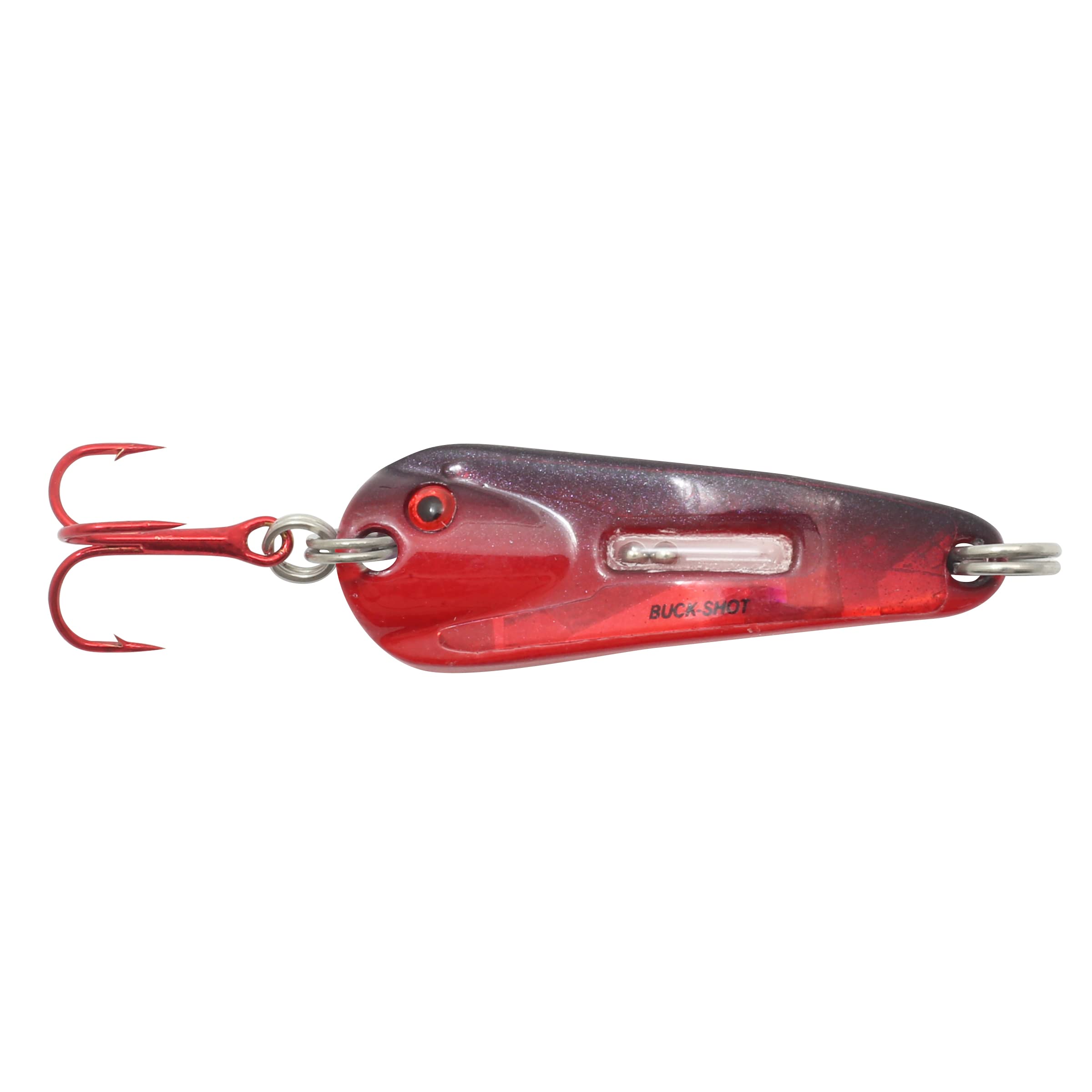 Northland Tackle Buck-Shot Flutter Spoon, Super-Glo Redfish, ideal for walleyes and pike