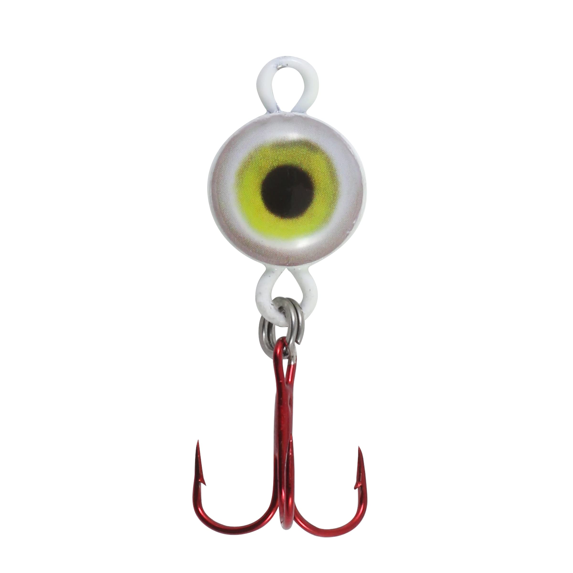 Northland Tackle Eye Ball Ice Fishing Spoon glows to attract fish during jigging