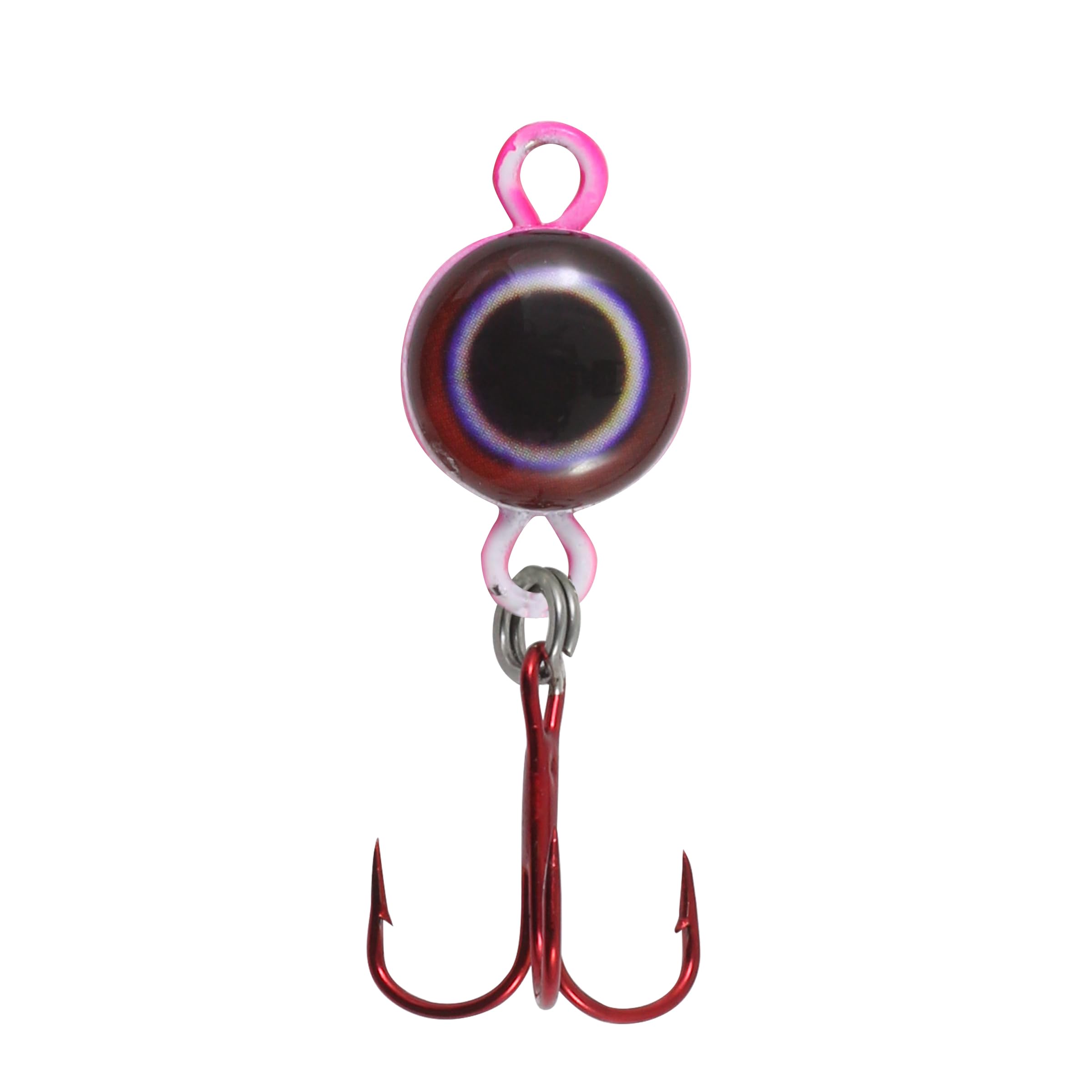 Northland Eye Ball Ice Spoon in Glo Red for panfish jigging with glow attractant