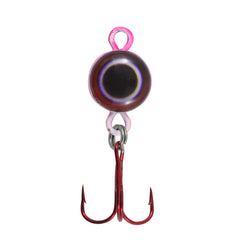 Northland Eye Ball Ice Spoon in Glo Red for panfish jigging with glow attractant